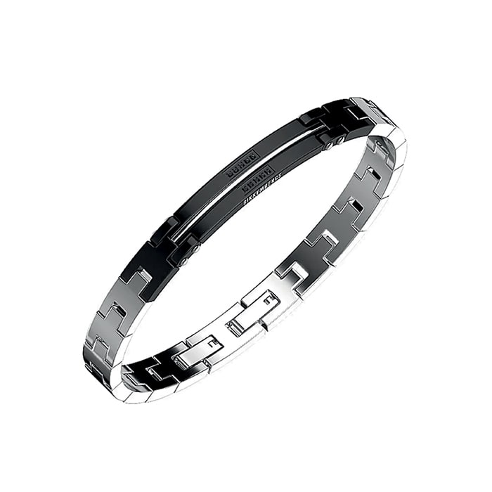 Bracciale uomo Bikkembergs acciaio e diamanti. CLAB02WB