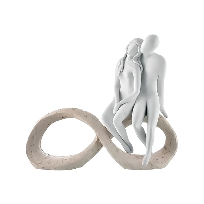 Giambarioli Atelier Floreale Casa e Regalo - Bongelli - Scultura coppia infinito colore nocciola 25x23cm - ME2505/1N
