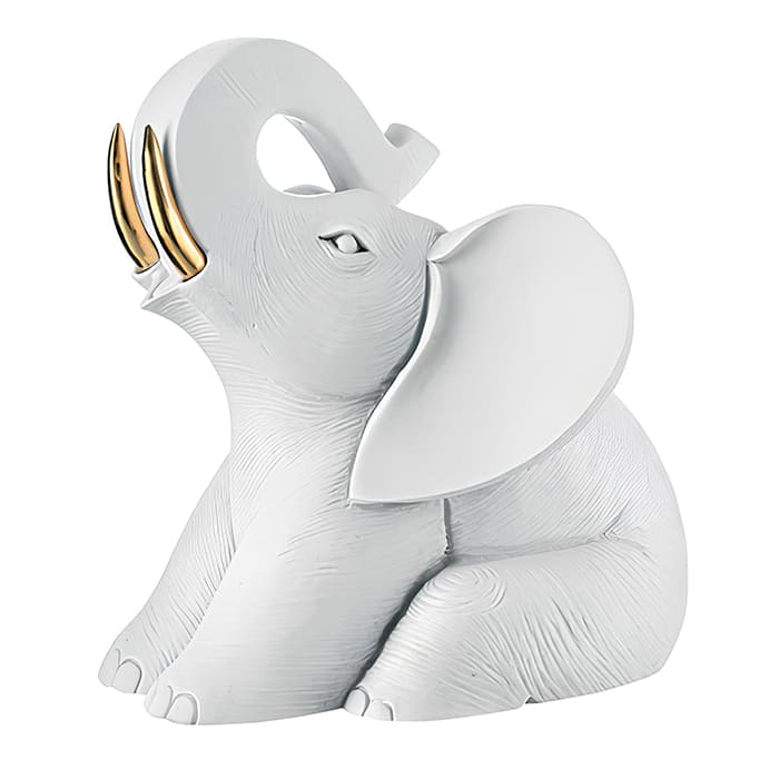 Giambarioli Atelier Floreale Casa e Regalo - Bongelli - Statua elefante colore bianco 16x15cm - ME2576/2BI