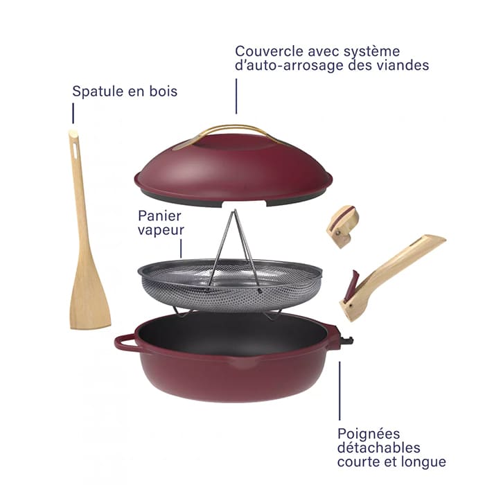 Cookut - La favolosa Padella 8 in 1 Rubino FAB28RG dettagli