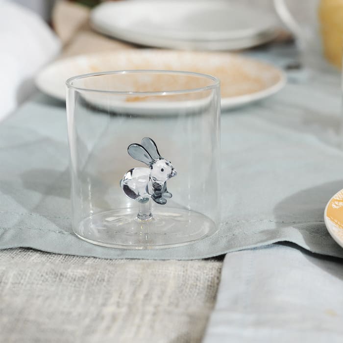 WD lifestyle - Bicchiere in vetro borosilicato con decoro interno in vetro - Coniglio WD5666CONI