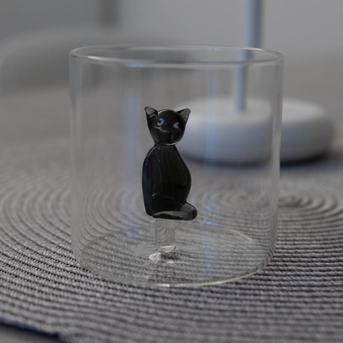 WD lifestyle - Bicchiere in vetro borosilicato con decoro interno in vetro - Gatto WD566GAT