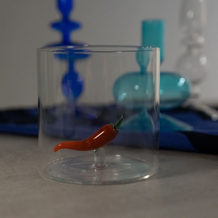 WD lifestyle - Bicchiere in vetro borosilicato con decoro interno in vetro - Peperoncino WD566PEP