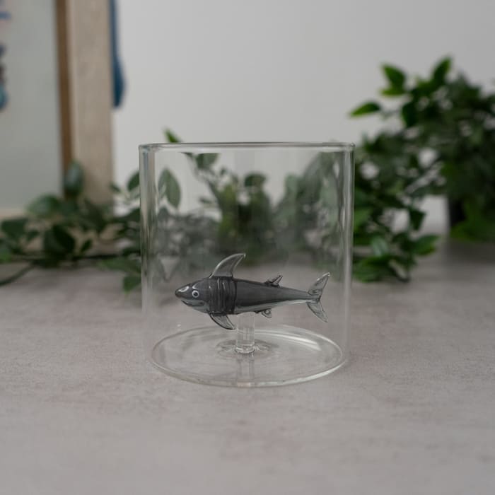 WD lifestyle - Bicchiere in vetro borosilicato con decoro interno in vetro - Squalo WD566SQU