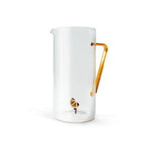 WD lifestyle - Caraffa in vetro borosilicato con decoro in vetro colorato all'interno figura Arancia WD564ARA
