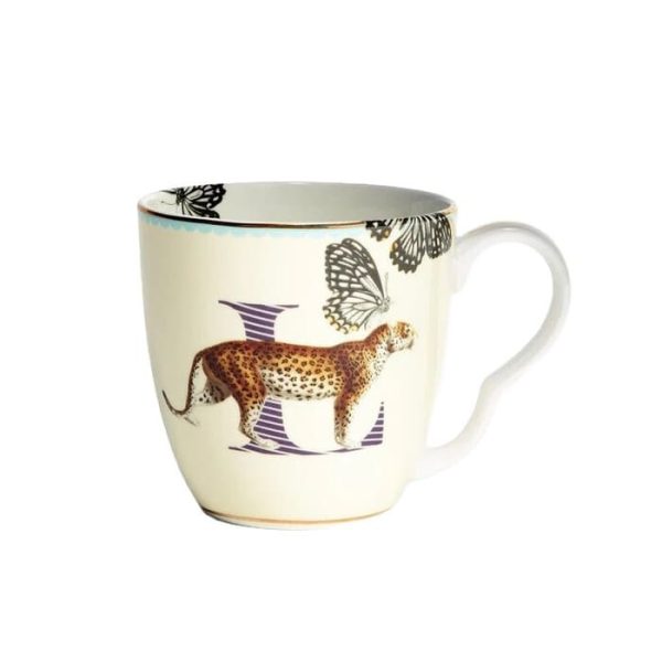 Yvonne Ellen - Mug alfabeto "L" -Leopardo-