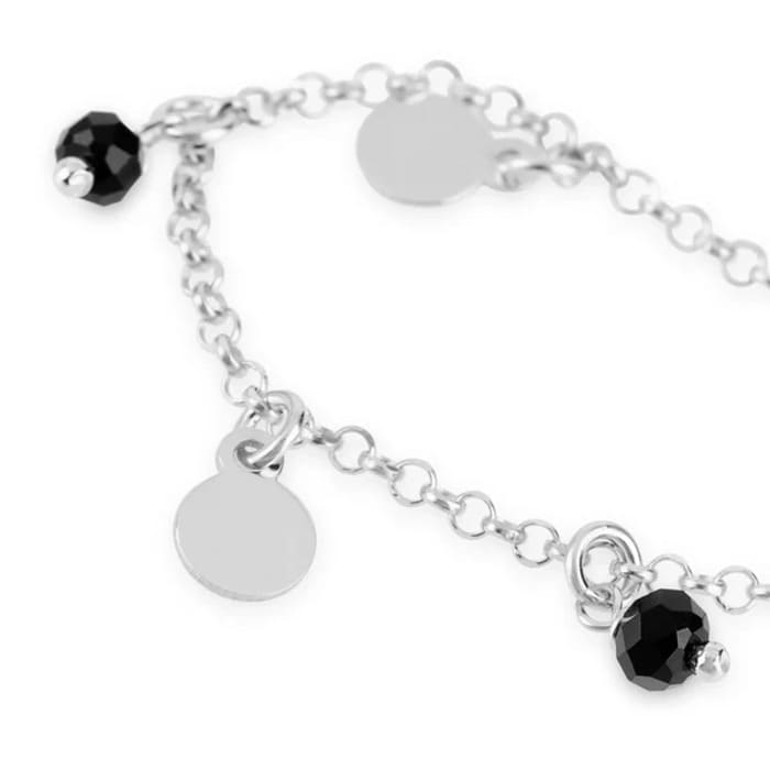 Dvccio - Bracciale Venere in argento rodiato e pietre nere BVENAGNERH_B