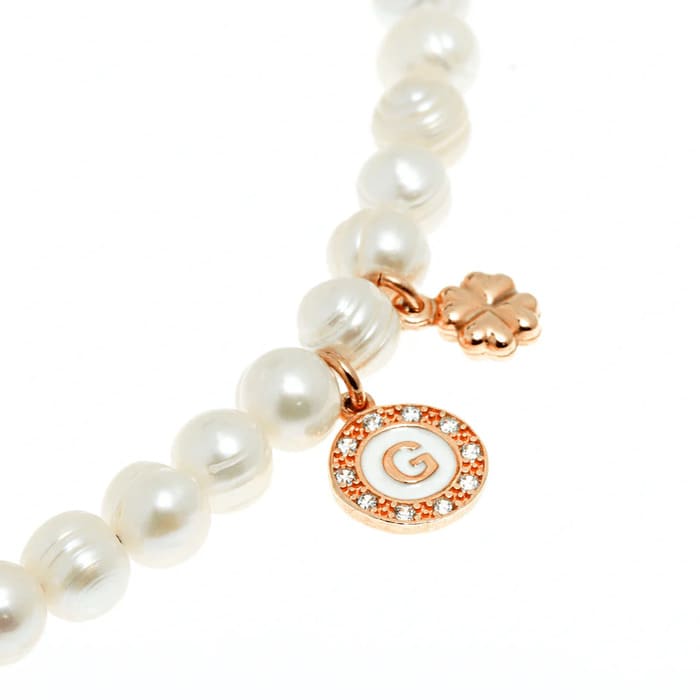 Dvccio - Collana Charlene in argento 925 placcato oro rosa CLPERLESCARAMAZZE_R