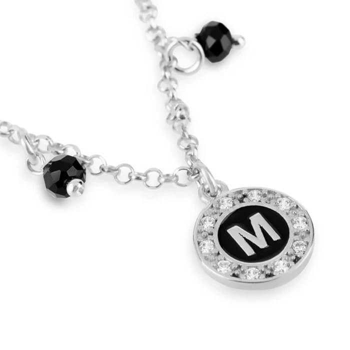 Dvccio - Collana Venere in argento rodiato e pietre nere CVENAGNERH_B
