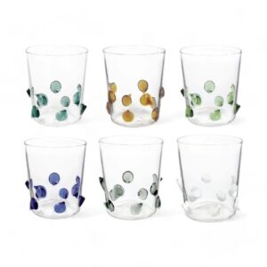 Set di 6 bicchieri Ginevrine Brandani in vetro borosilicato colori assortiti 51371
