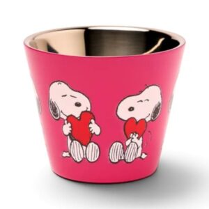 Tazzina termica QuyCup Peanuts Collection Snoopy Love 90ml in acciaio inox