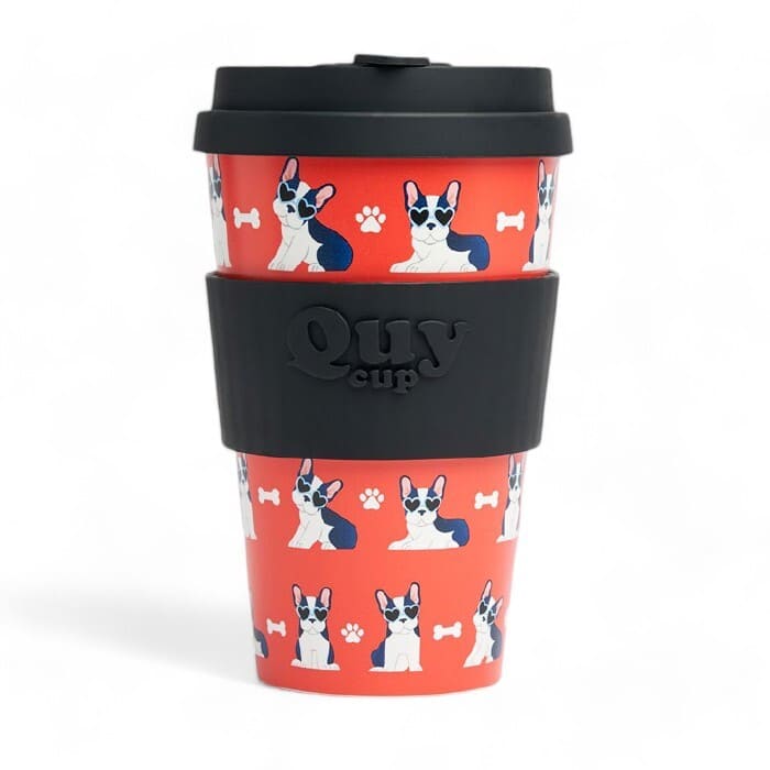 Tazza cappuccino riutilizzabile QuyCup Api 400ml in R-PET.