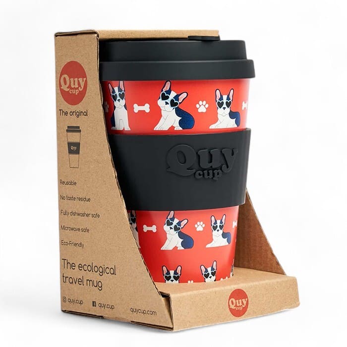 Tazza cappuccino riutilizzabile QuyCup Api 400ml in R-PET.
