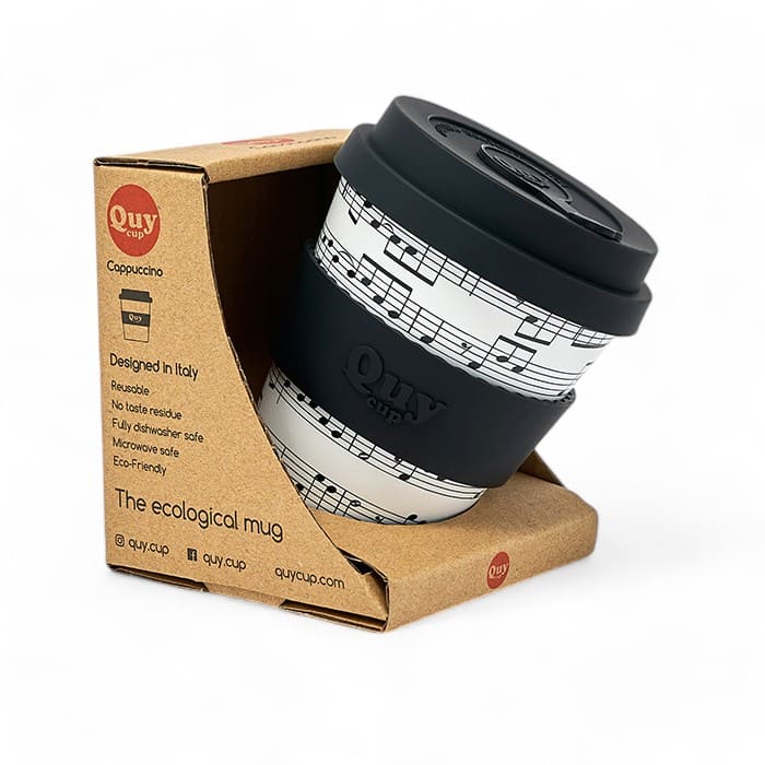 Tazza cappuccino riutilizzabile QuyCup Opera 230ml in R-PET.
