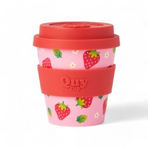 Tazza cappuccino riutilizzabile QuyCup Strawberry 230ml in R-PET.