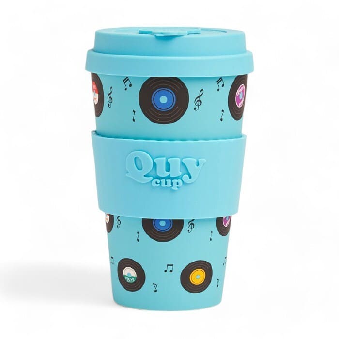 Tazza cappuccino riutilizzabile QuyCup Vinile 400ml in R-PET.