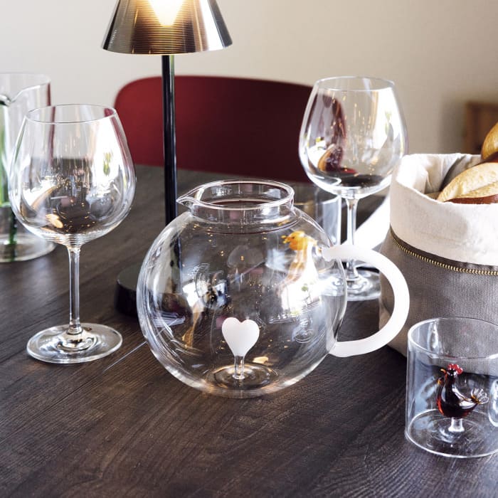 WD lifestyle - Brocca in vetro borosilicato con decoro interno in vetro - Cuore Bianco WD565CUO