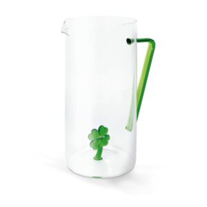 WD lifestyle - Caraffa in vetro borosilicato con decoro in vetro colorato all'interno figura Quadrifoglio WD564QUA