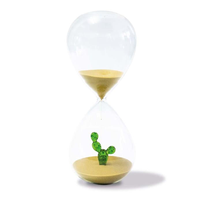 Clessidra in vetro borosilicato con cactus colorato WD Lifestyle