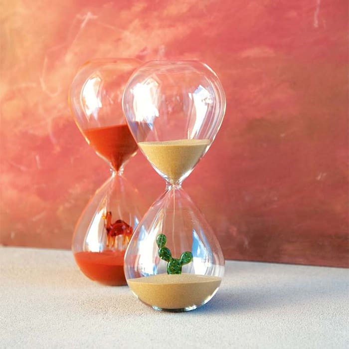 Clessidra in vetro borosilicato con cactus colorato WD Lifestyle