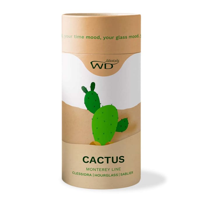 Clessidra in vetro borosilicato con cactus colorato WD Lifestyle
