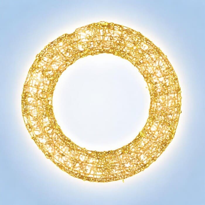 Bruco corona Zodiac D90 con 1000 LED oro 220V-IP44 telecomando.