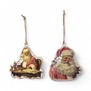 Bruco decorazione Double Metal Babbo Natale in metallo 10x11 cm.