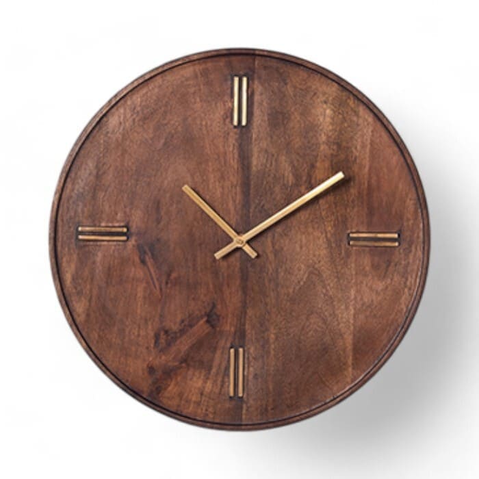 Bruco orologio da muro tondo legno caffè 41x41 cm.