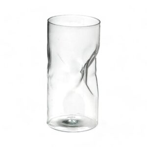 Bruco Vaso in vetro deforme trasparente 18x38 cm.