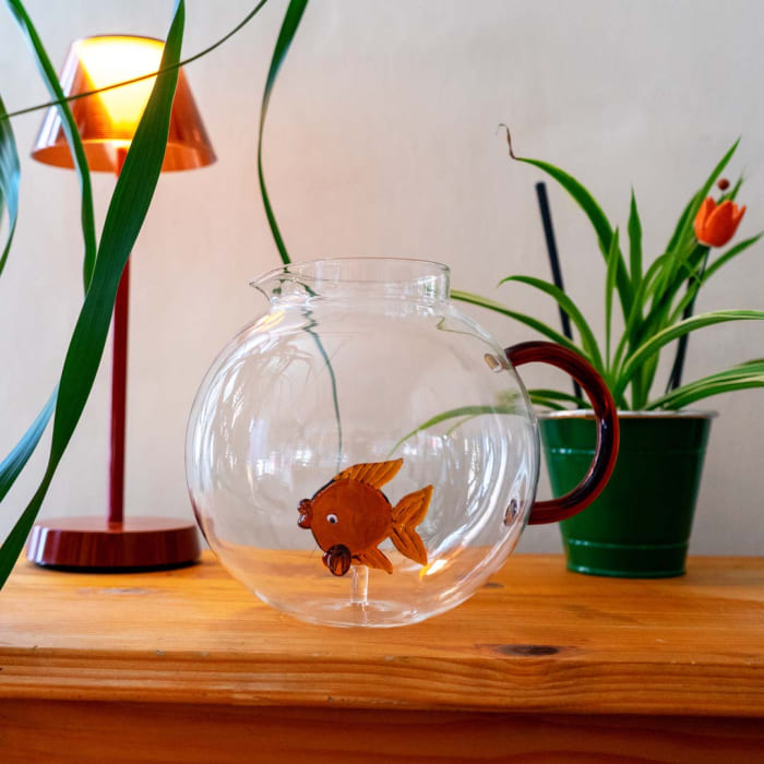 WD lifestyle - Brocca in vetro borosilicato con decoro interno in vetro - Pesciolino