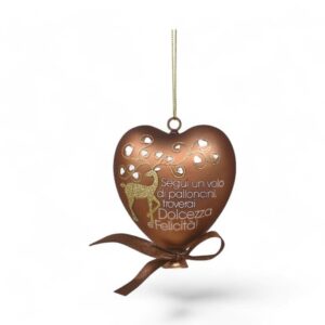 Pendaglio cuore in vetro "Dolcezza e felicità" WALD per albero di Natale