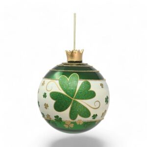 Sfera decorativa portafortuna in vetro quadrifoglio WALD per albero di Natale