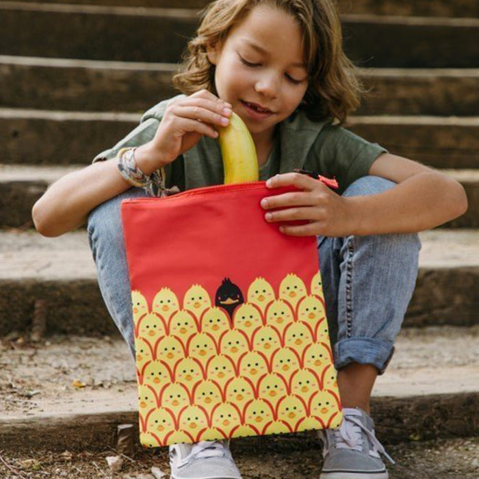 Borsa porta alimenti pieghevole Iris Barcelona Snack Bag Friends fantasia pulcino.