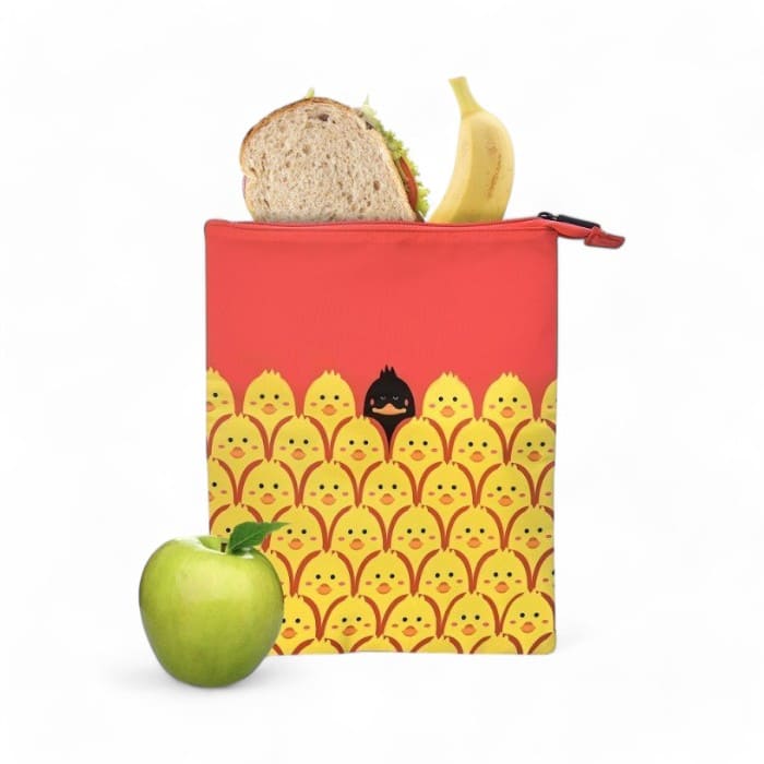 Borsa porta alimenti pieghevole Iris Barcelona Snack Bag Friends fantasia pulcino.
