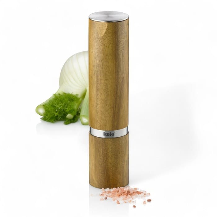 Macina sale e pepe Kauri di Kela in legno di acacia.