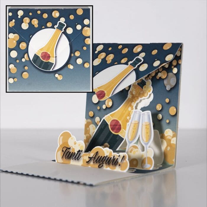 Biglietto Porta Soldi Auguri Spumeggianti fatto a mano
