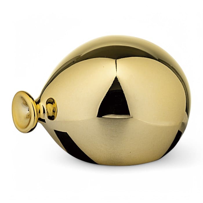 Palloncino decorativo in resina oro lucido, dimensioni 9x7 cm.