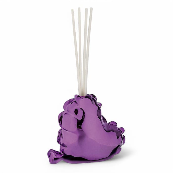 Profumatore in resina a forma di palloncino con finitura lucida rosa violaceo.