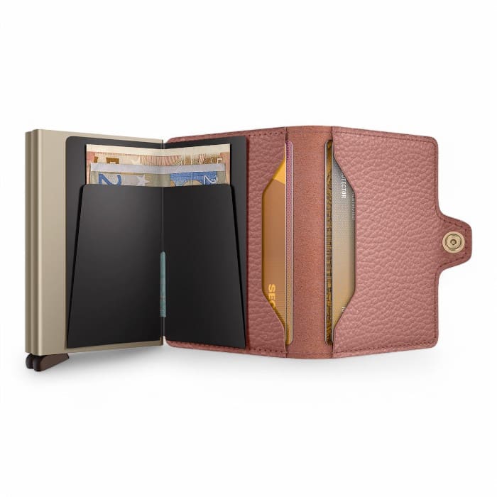 portafogli compatto pebble rose elegante e minimal