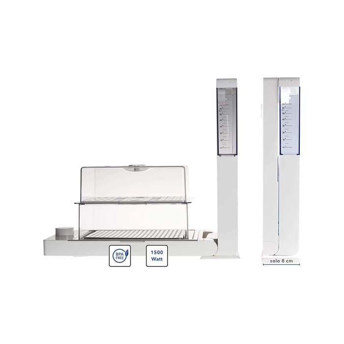 Vaporiera elettrica Vivo Vapo Jet con design salva-spazio e doppio livello di cottura.