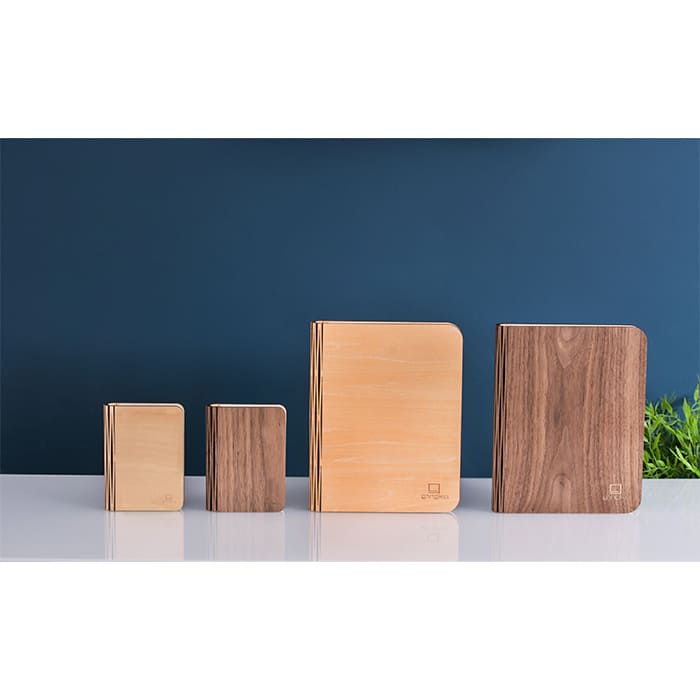 Lampada Gingko Smart Book Light Mini in legno d’acero