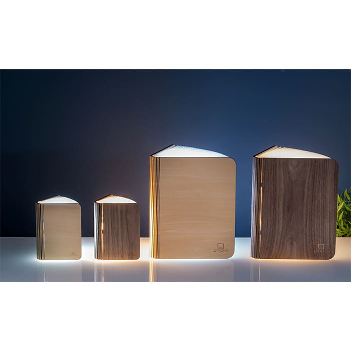 Lampada Gingko Smart Book Light Mini in legno d’acero