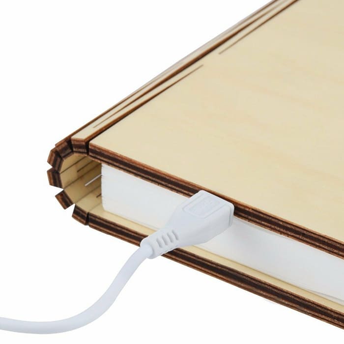 Lampada Gingko Smart Book Light Mini in legno d’acero