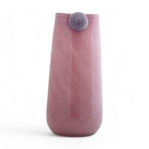 Vaso Bolita Glass Large Soft Pink con Soft Purple in vetro soffiato, design organico