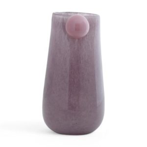Vaso Bolita Glass Medium Soft Purple con Soft Pink in vetro soffiato, design organico