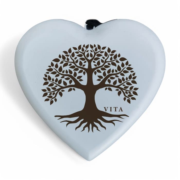 Cuore in legno profumato con simbolo "Albero della vita"