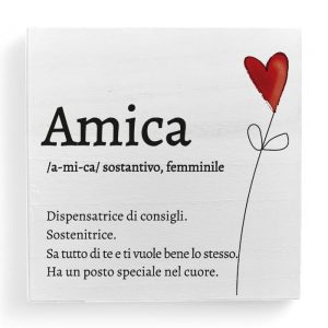 Dedica in legno profumato con frase per un’amica speciale