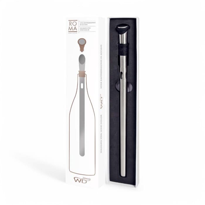 Stick raffredda vino in acciaio inox con beccuccio versatore e tappo ermetico