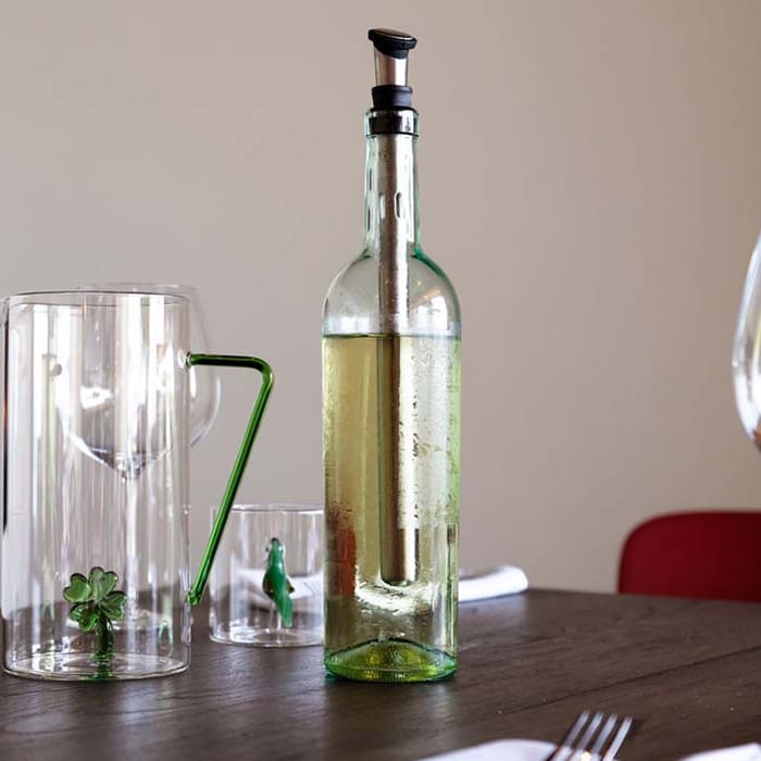 Stick raffredda vino in acciaio inox con beccuccio versatore e tappo ermetico