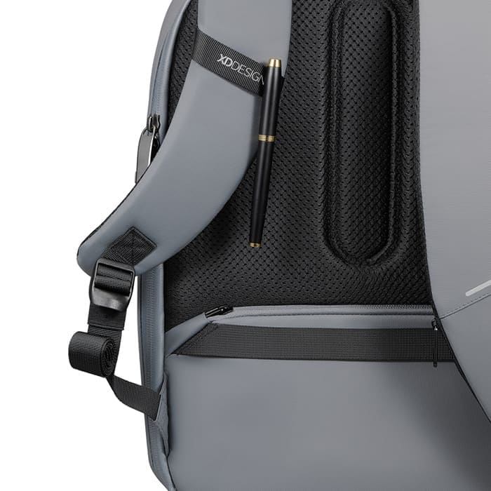 Zaino Bobby Edge Grey con zip nascoste, protezione RFID e porta USB